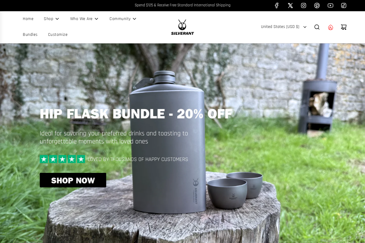 SilverAnt Outdoors homepage screenshot