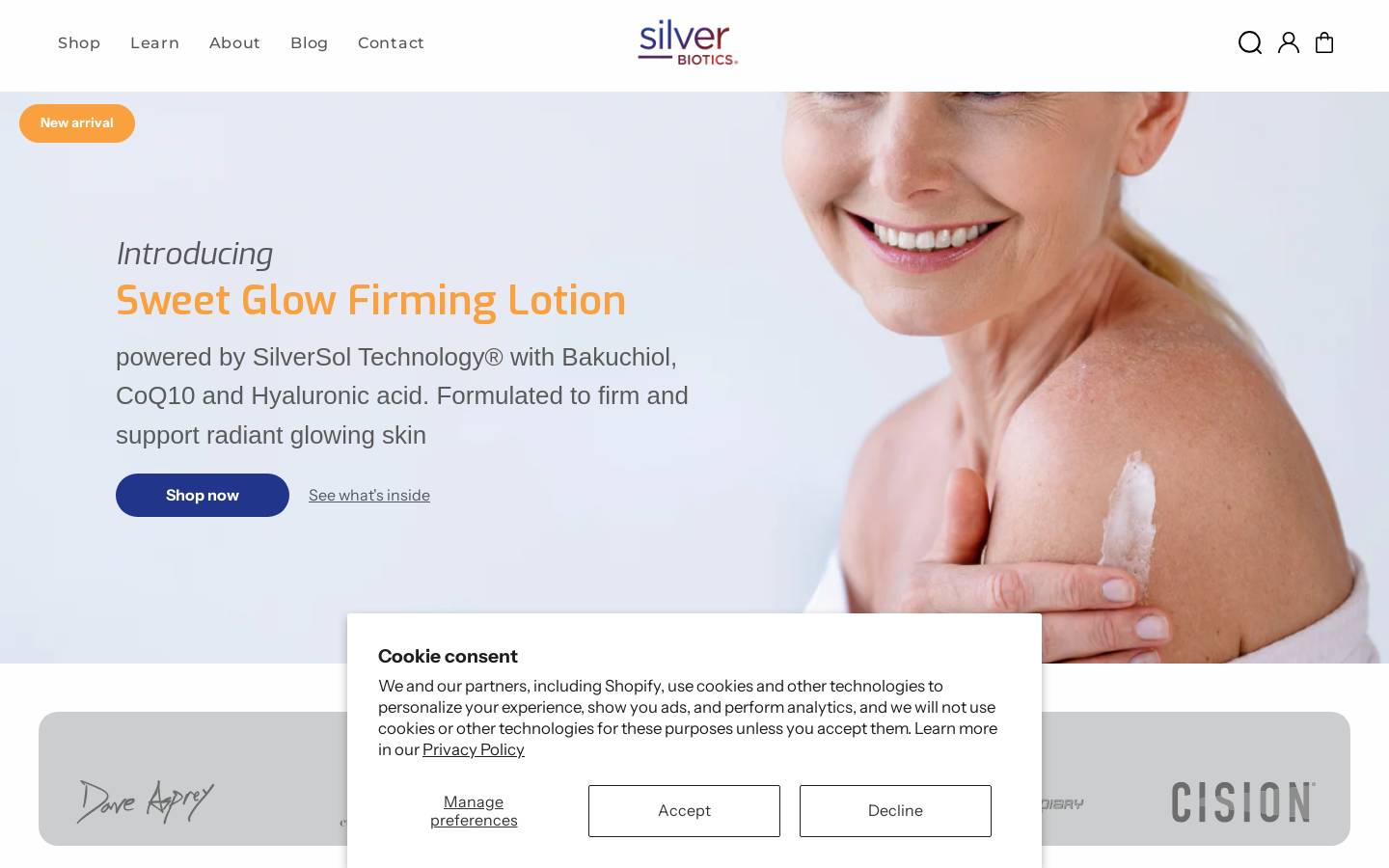 silverbiotics.com homepage screenshot