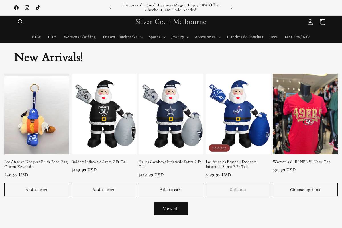 silvercomelbourne.com homepage screenshot