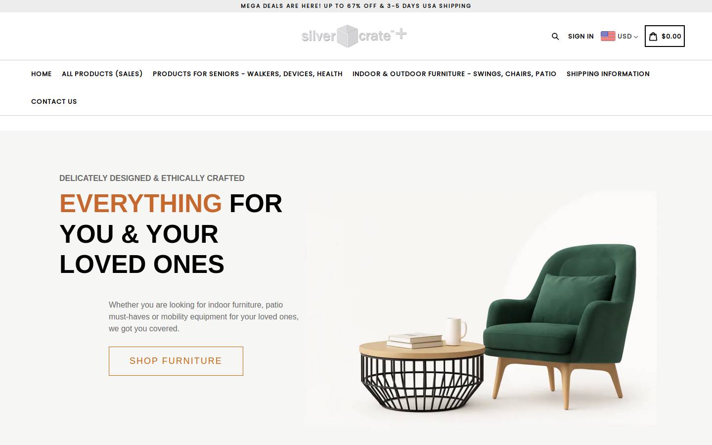 silvercrateplus.com homepage screenshot