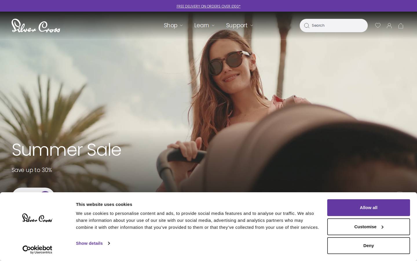 Silver Cross homepage screenshot