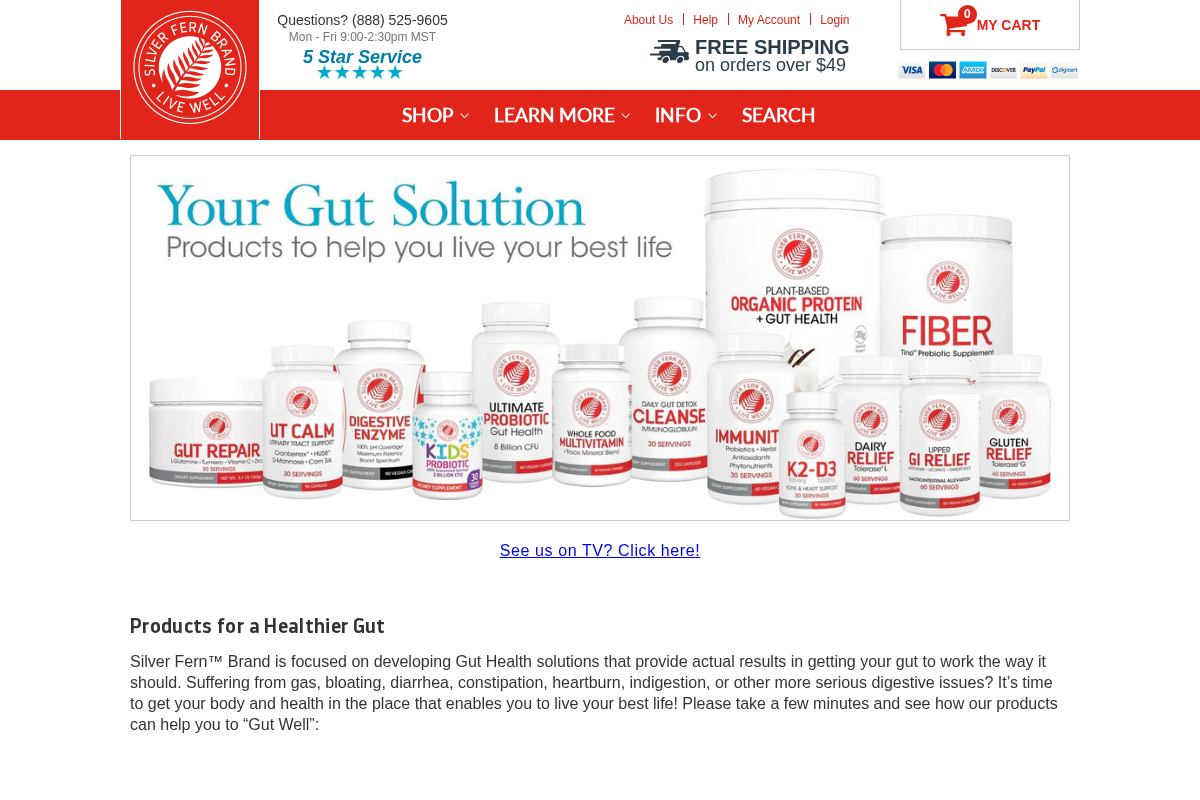 silverfernbrand.com homepage screenshot