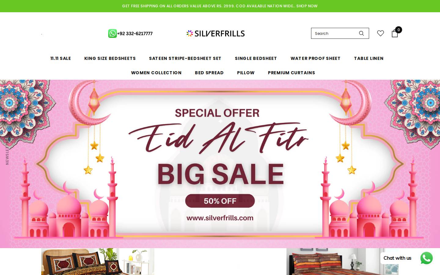 silverfrills.com homepage screenshot