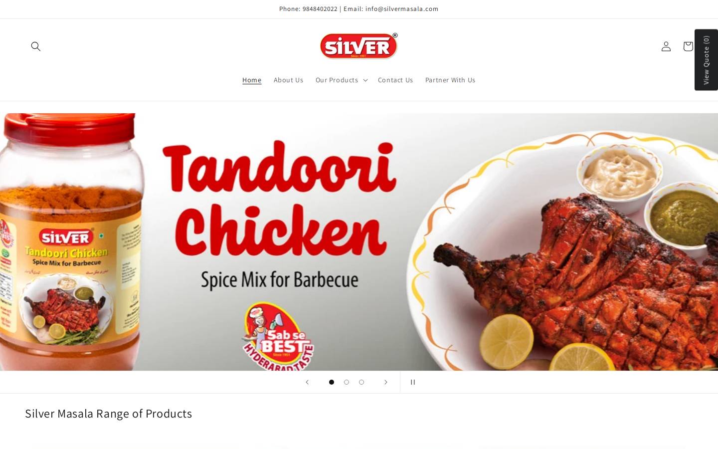 silvermasala.com homepage screenshot