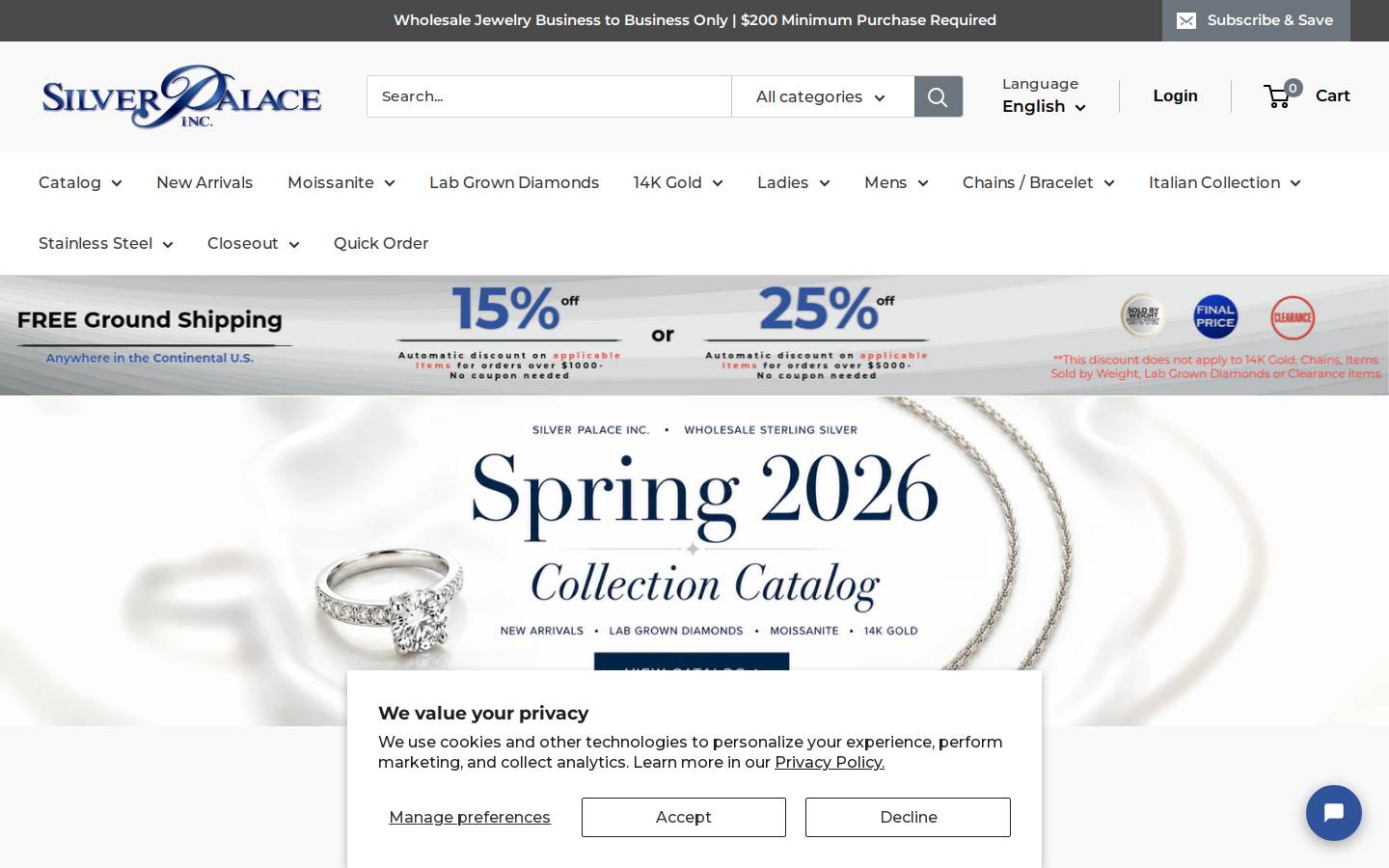 Silver Palace Inc. homepage screenshot