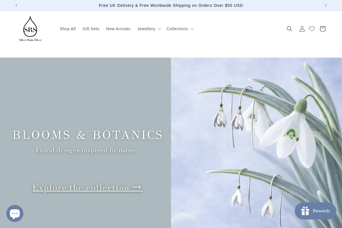 Silverrainsilver homepage screenshot