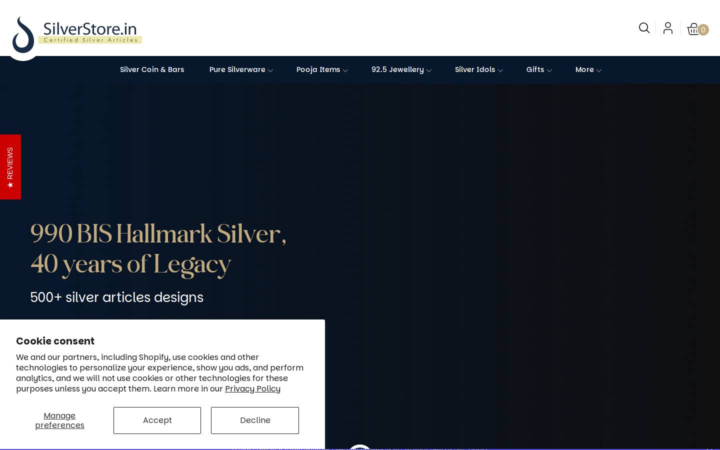 silverstore.in homepage screenshot