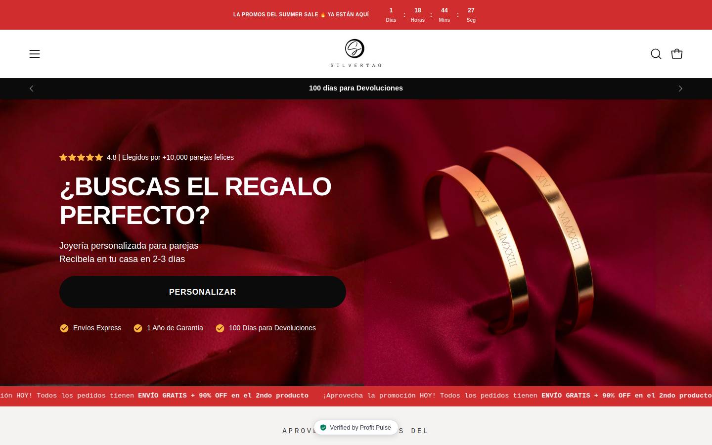 Silvertag homepage screenshot