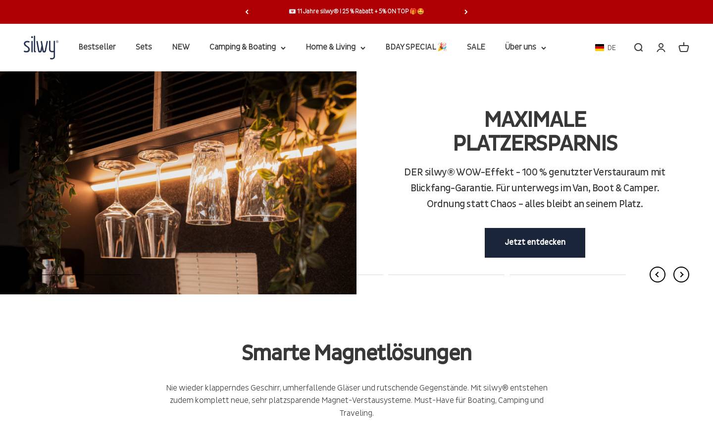 silwy® MAGNETIC SYSTEM homepage screenshot