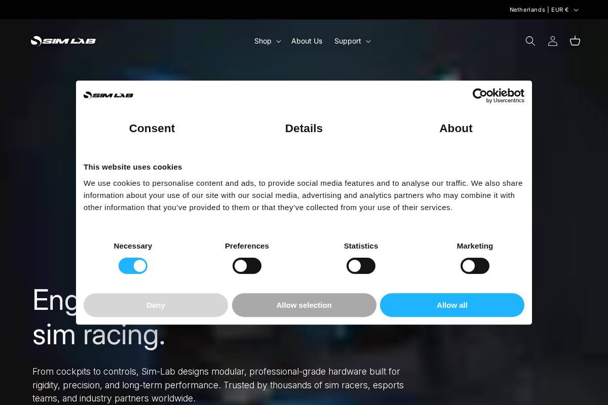Sim-Lab homepage screenshot