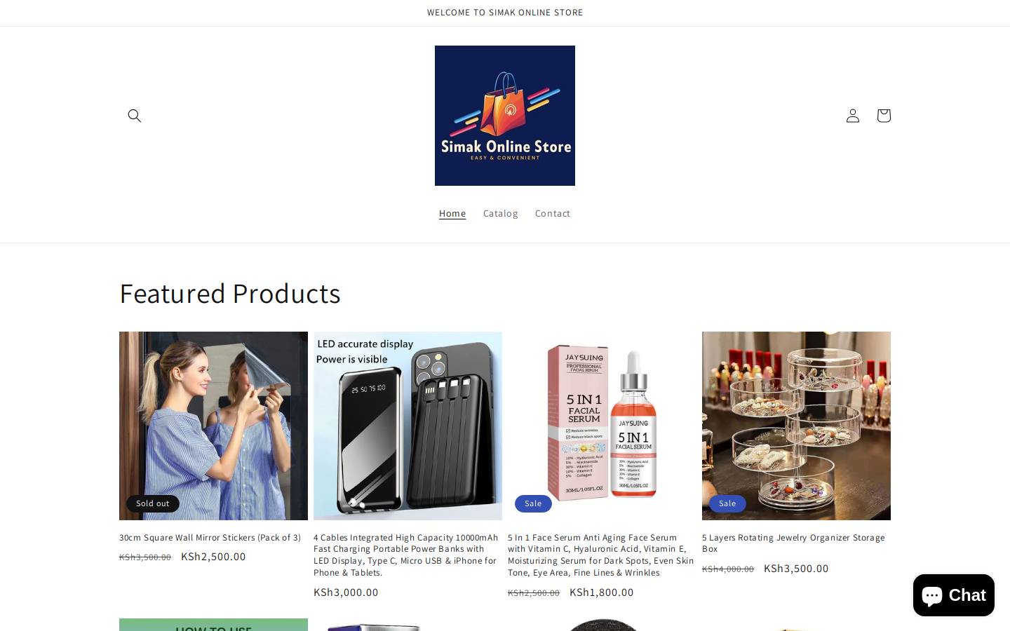 simakonlinestore.com homepage screenshot