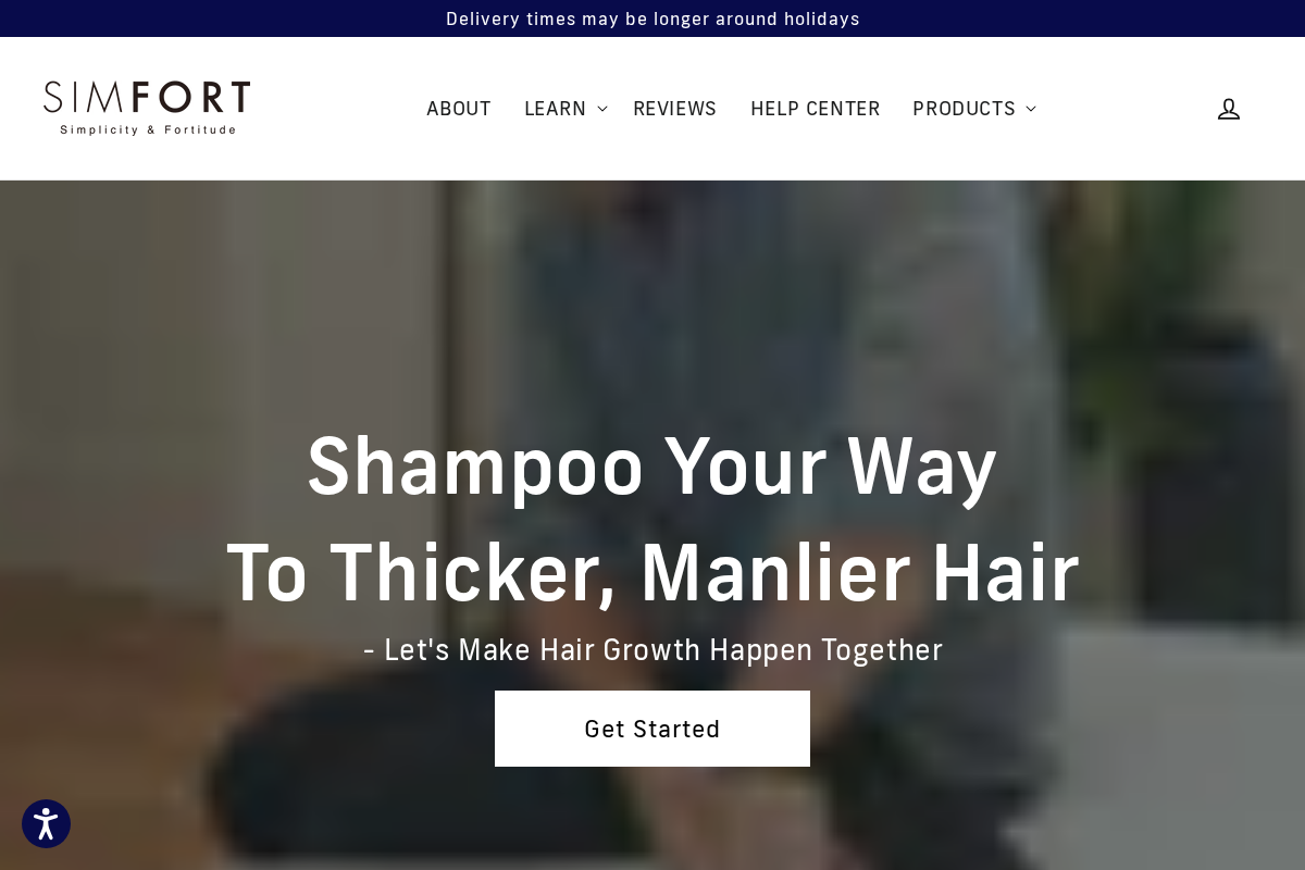 Simfort homepage screenshot