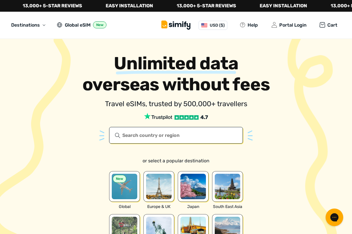 Simify homepage screenshot