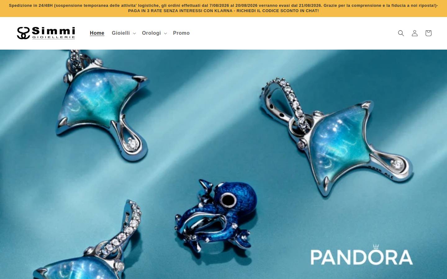 Simmigioiellerie homepage screenshot