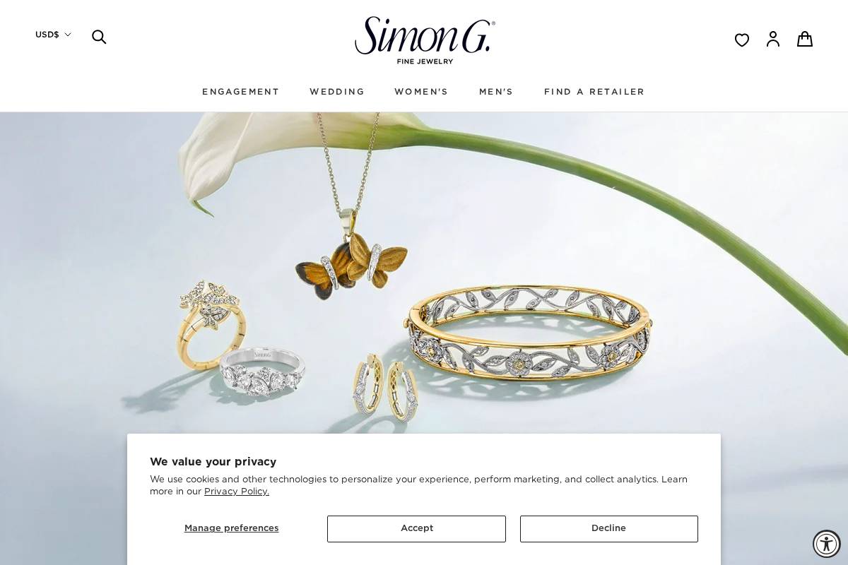 simongjewelry.com homepage screenshot