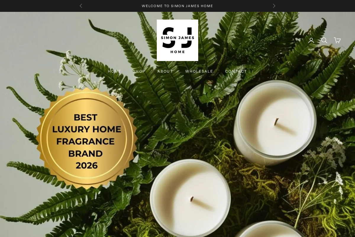 Simon James Home homepage screenshot