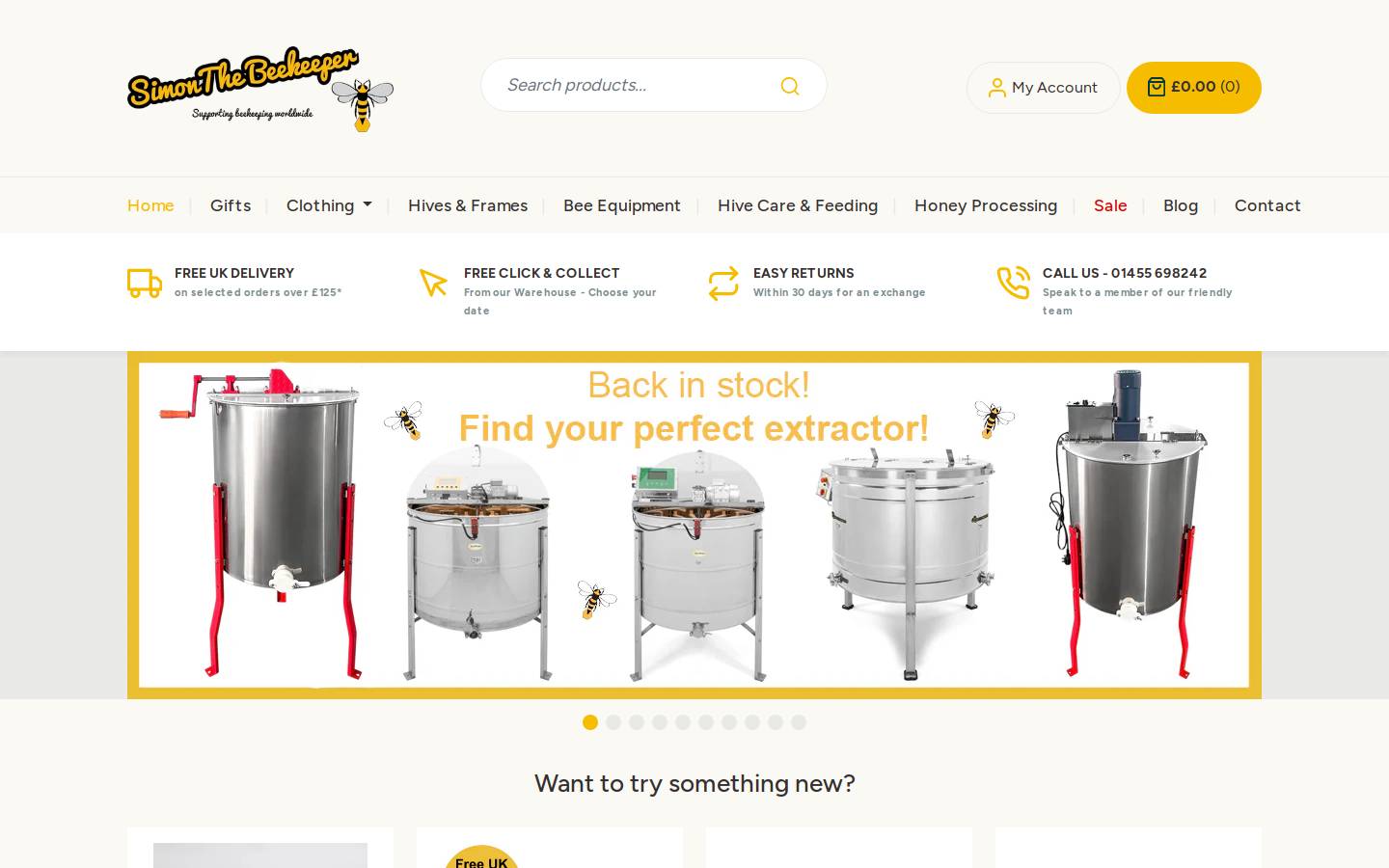 Simon The Beekeeper homepage screenshot