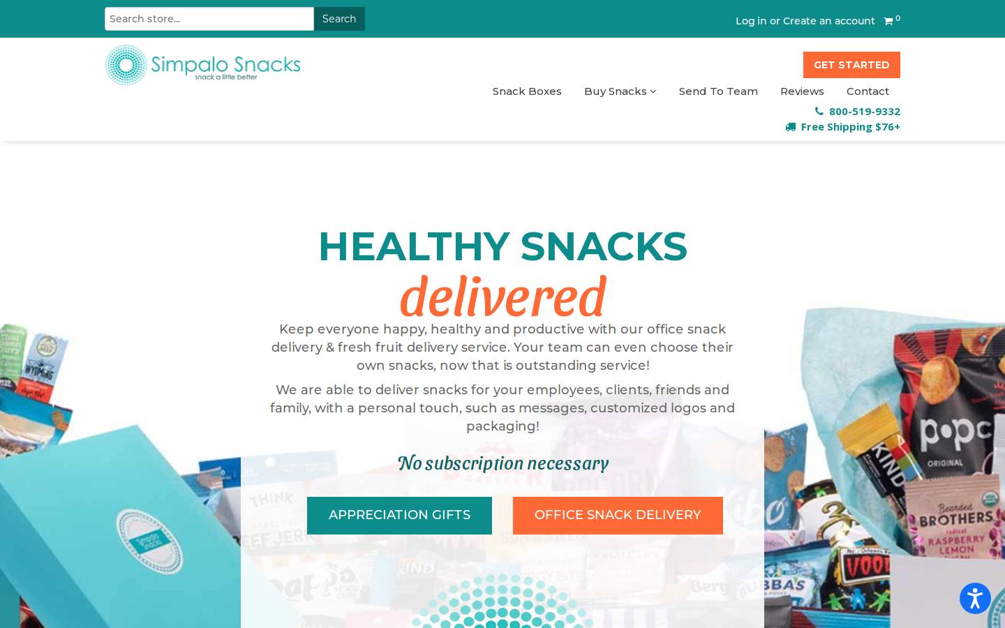 Simpalo Snacks homepage screenshot