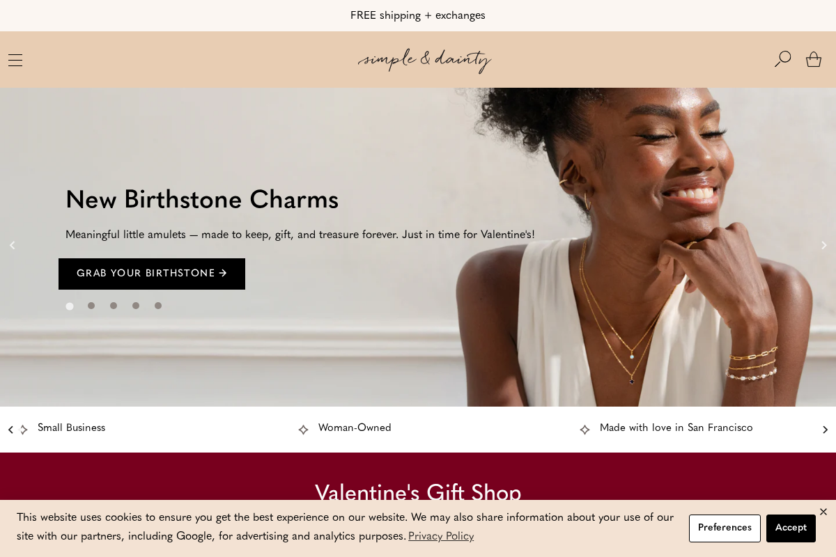 Simpleanddainty homepage screenshot