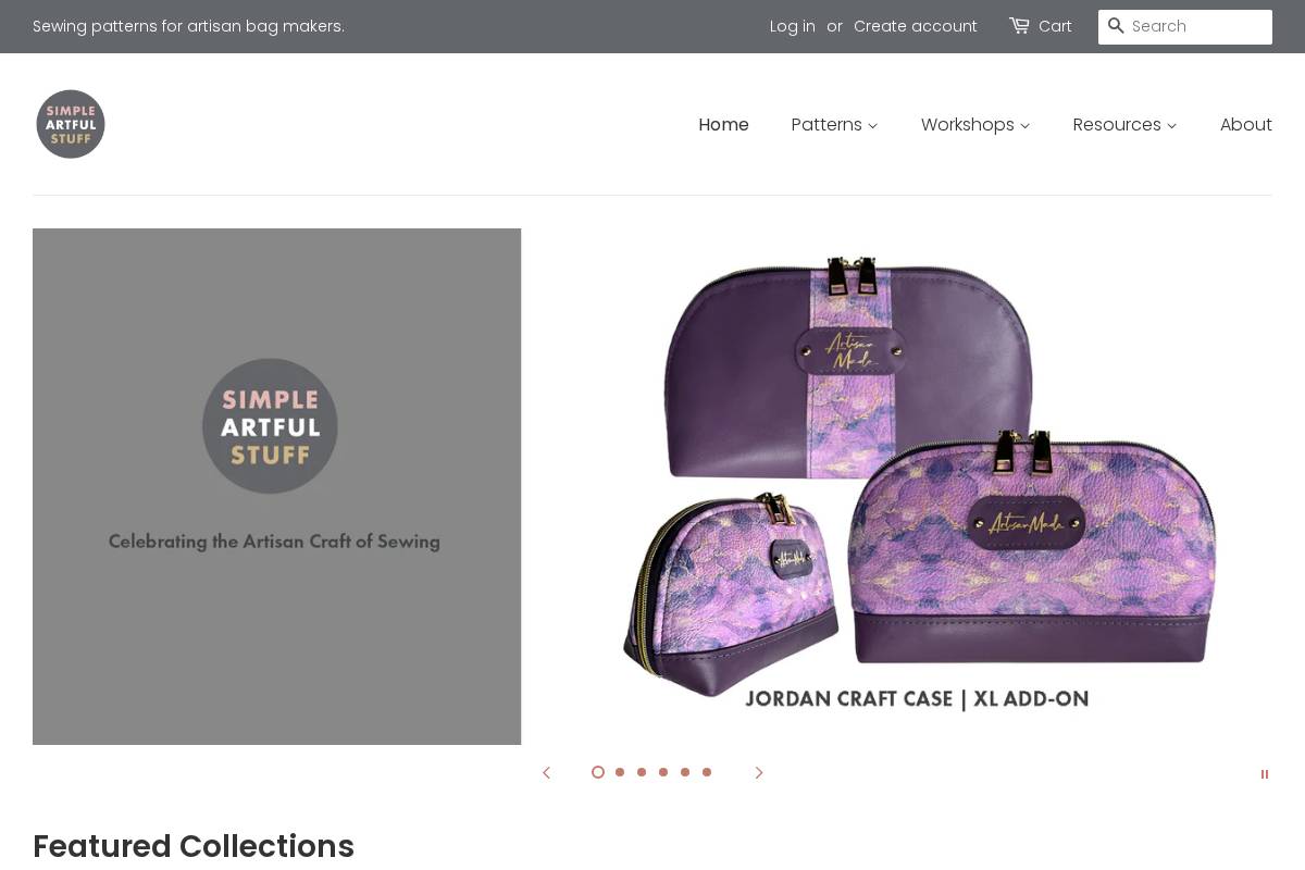 simpleartfulstuff.com homepage screenshot