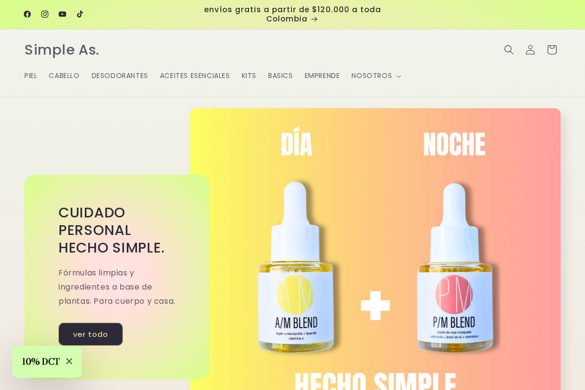 Simple As. homepage screenshot