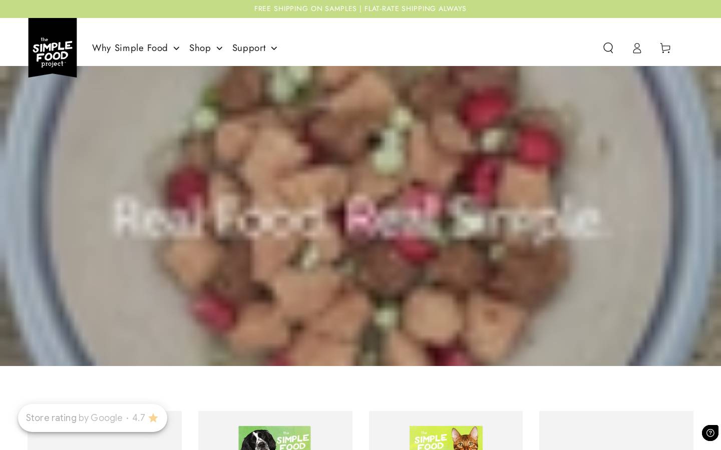 The Simple Food Project homepage screenshot