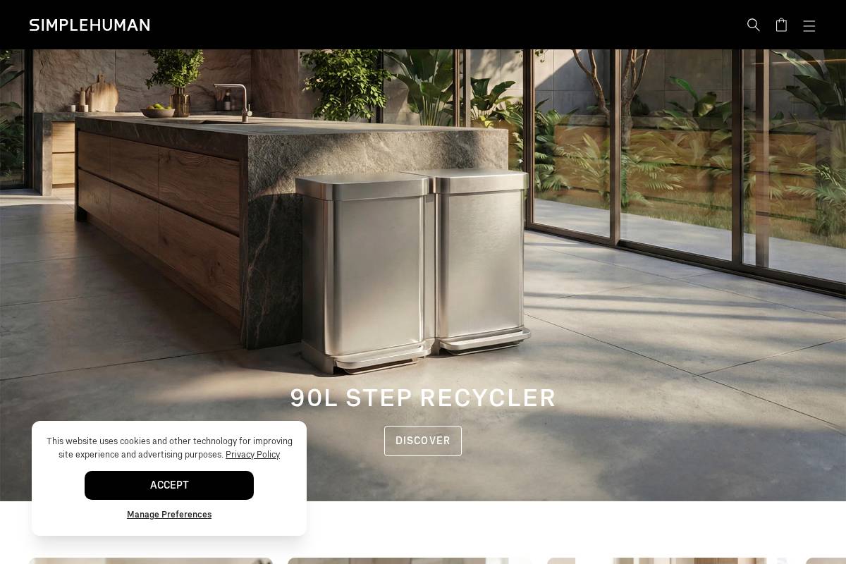 simplehuman homepage screenshot