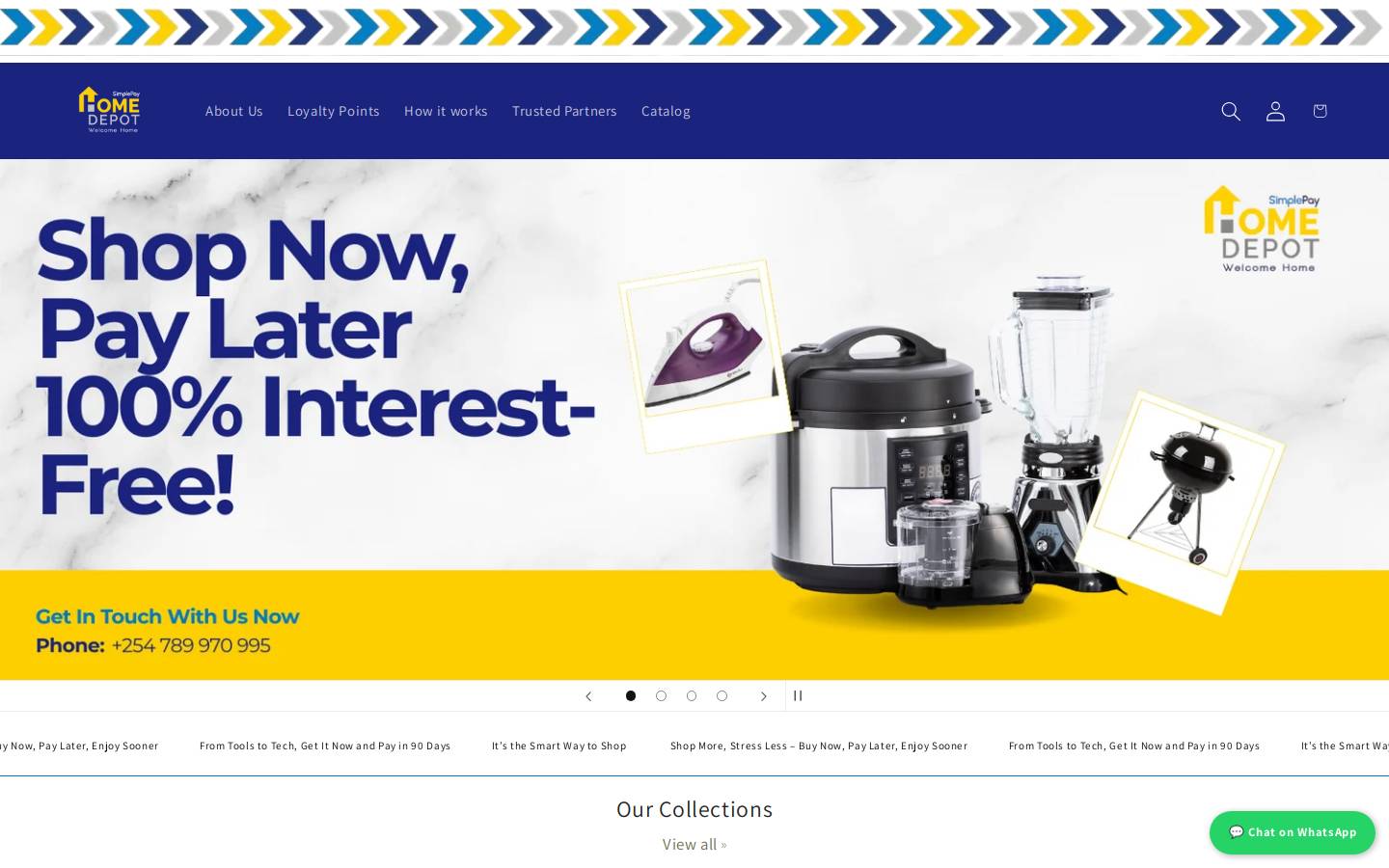 simplepayhomedepot.com homepage screenshot