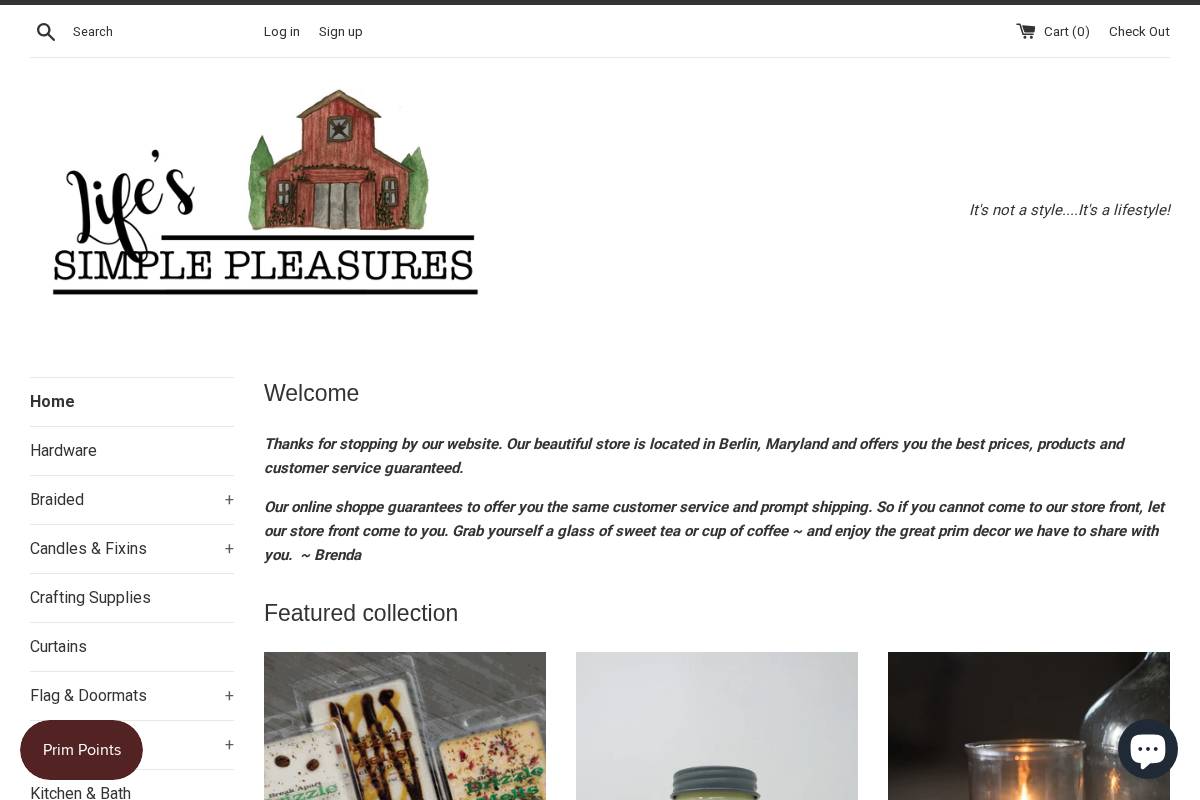 simplepleasures-bountifultreasures.com homepage screenshot