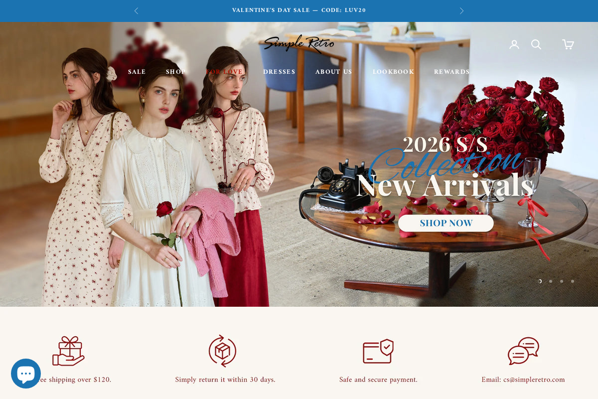 SimpleRetro homepage screenshot