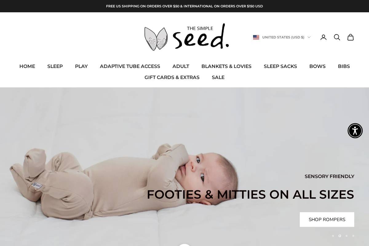 Simpleseedbaby homepage screenshot