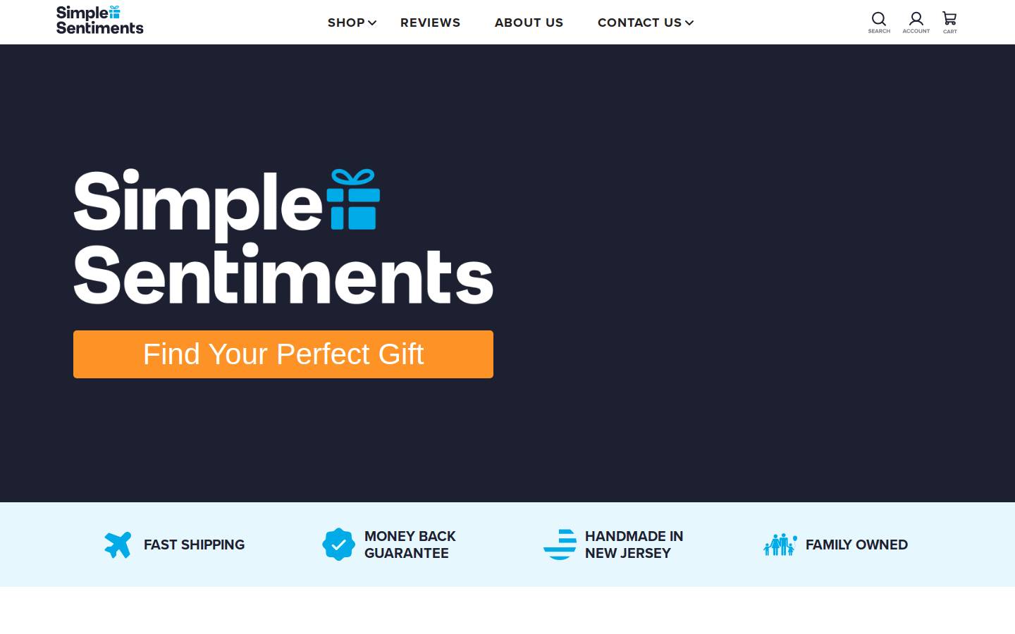 Simplesentiments homepage screenshot