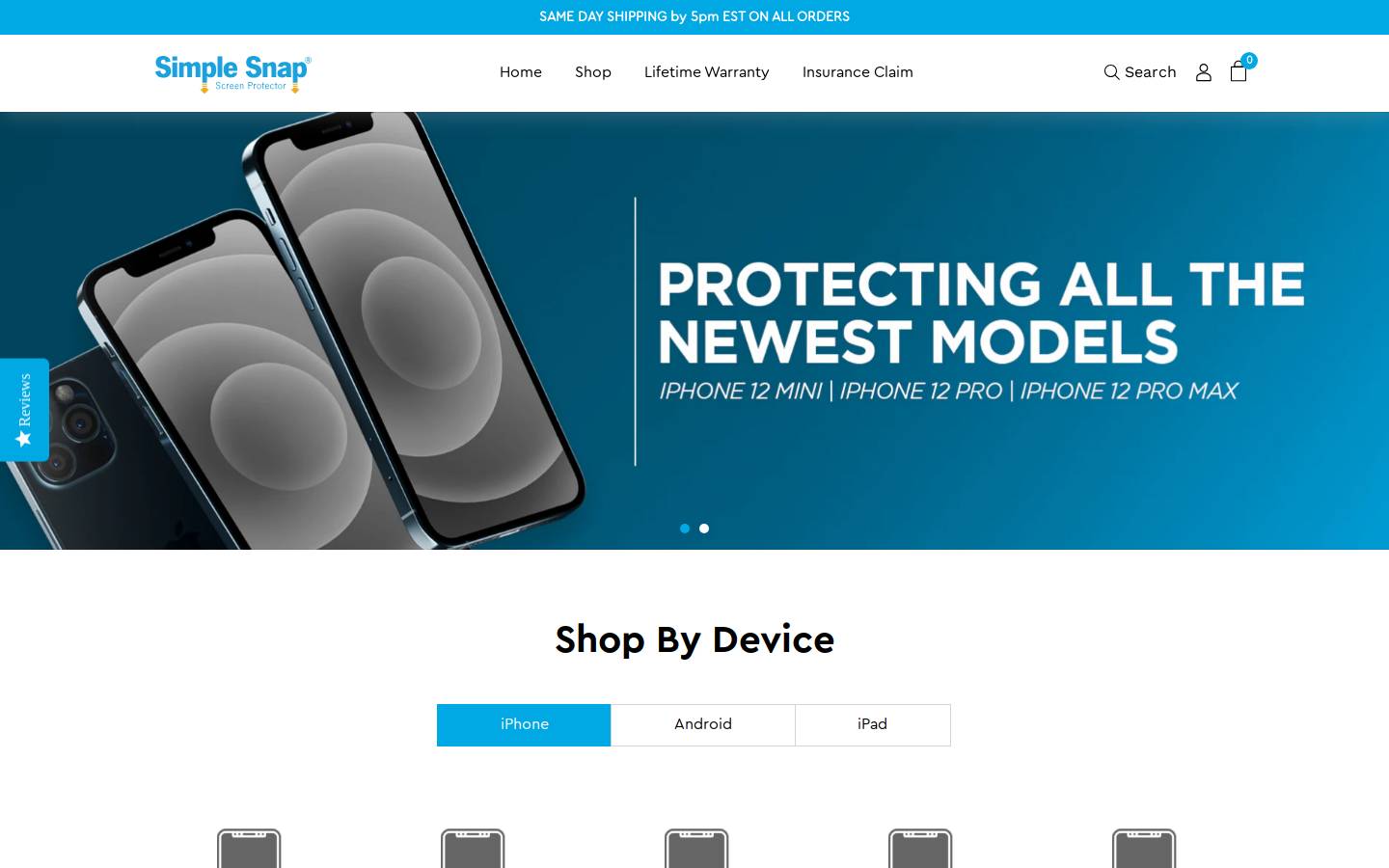 simplesnap.com homepage screenshot