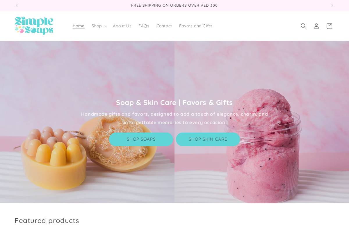 simplesoaps.ae homepage screenshot