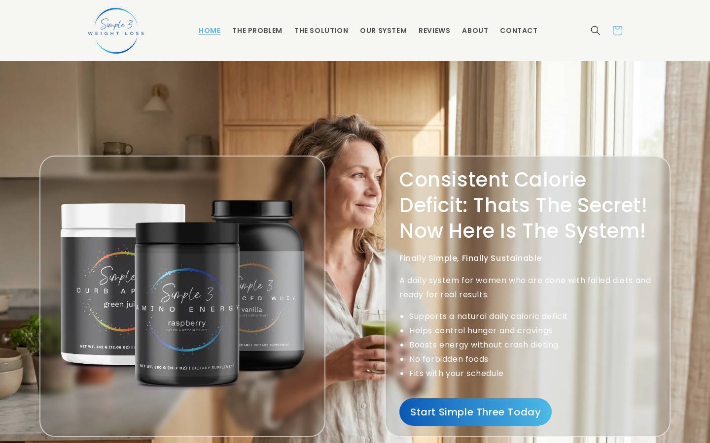 simplethreeweightloss.com homepage screenshot