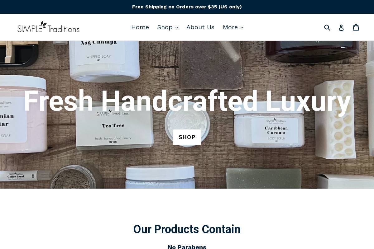 simpletraditionsbnb.com homepage screenshot