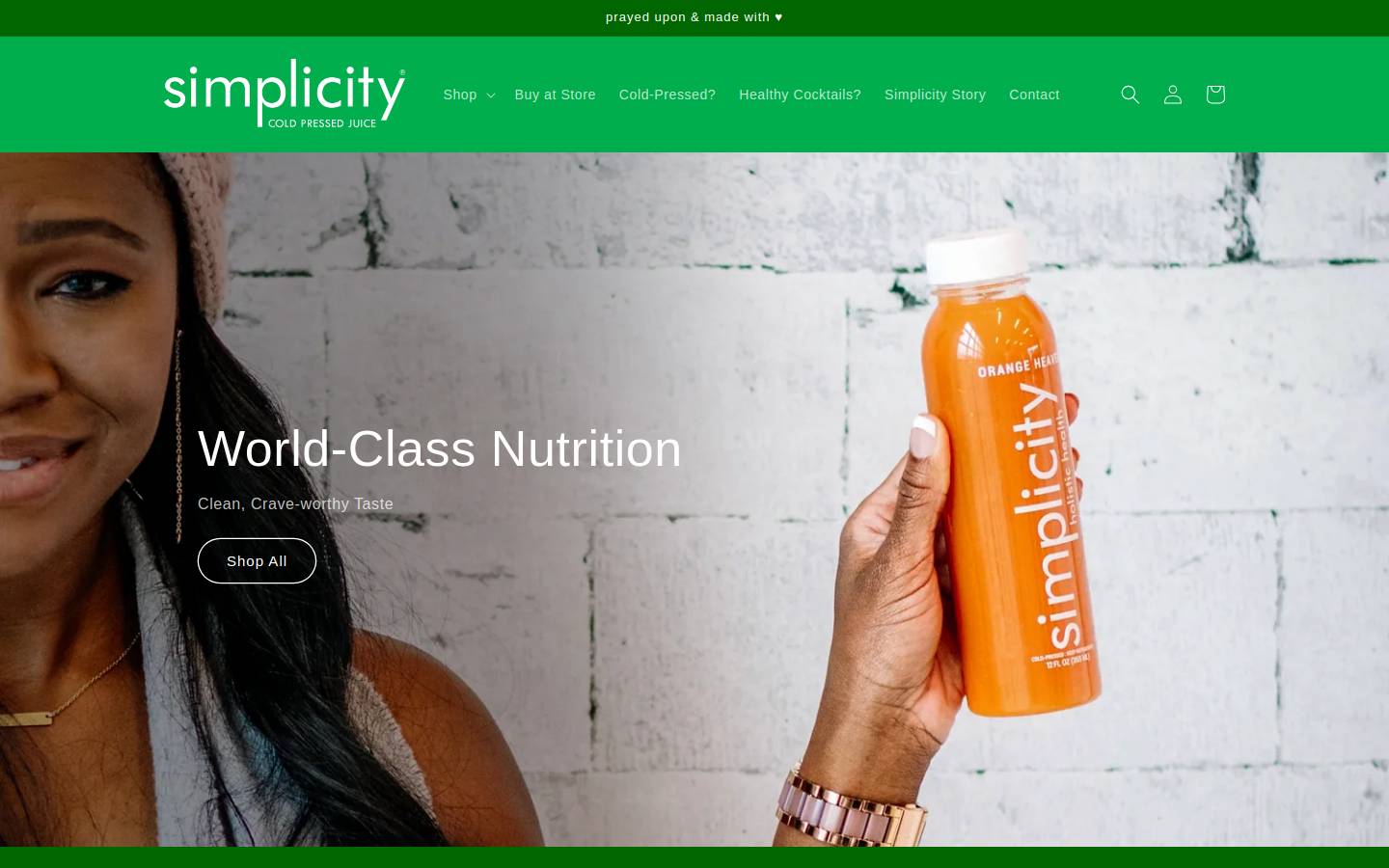simplicityjuice.com homepage screenshot