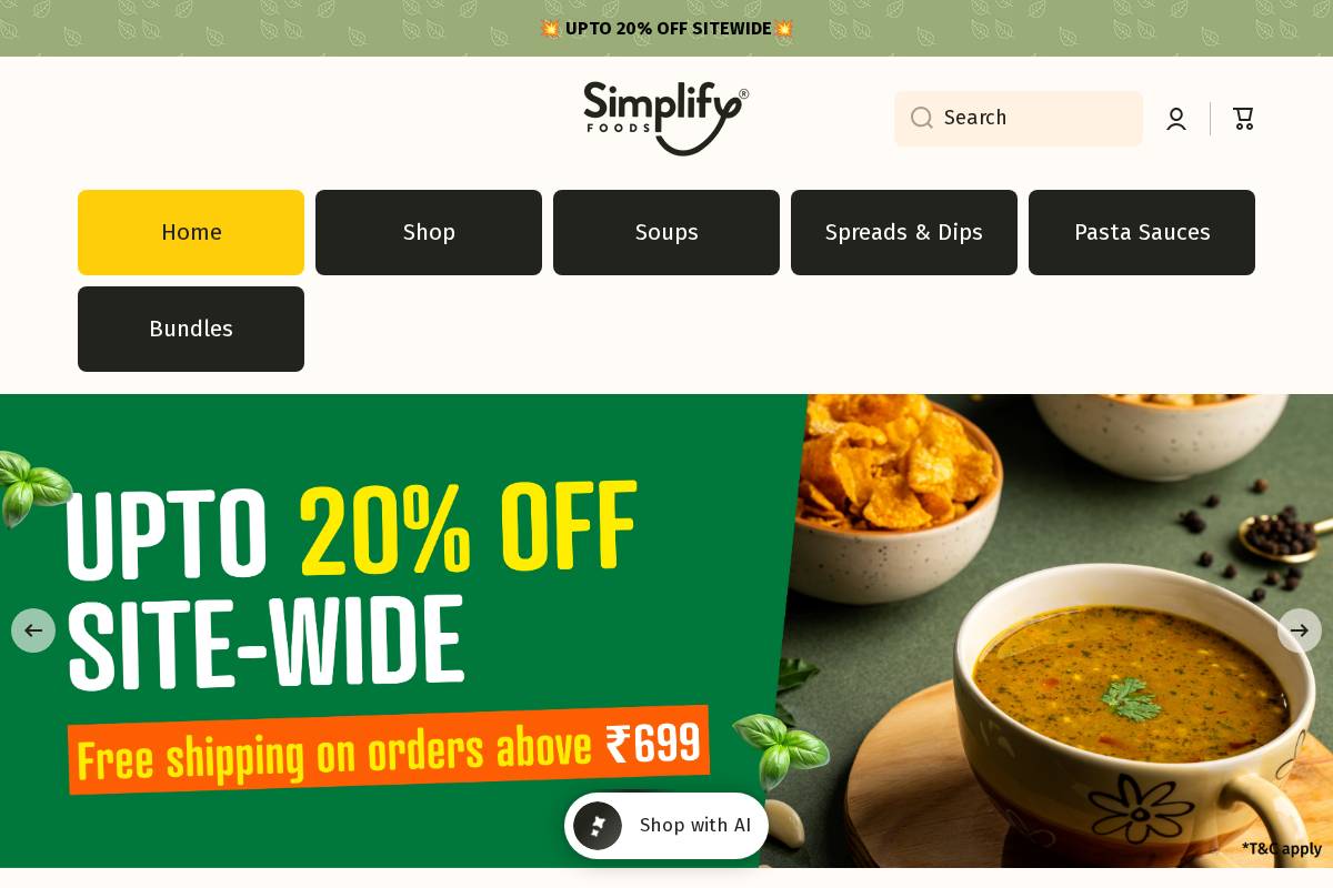 simplifyfoods.com homepage screenshot