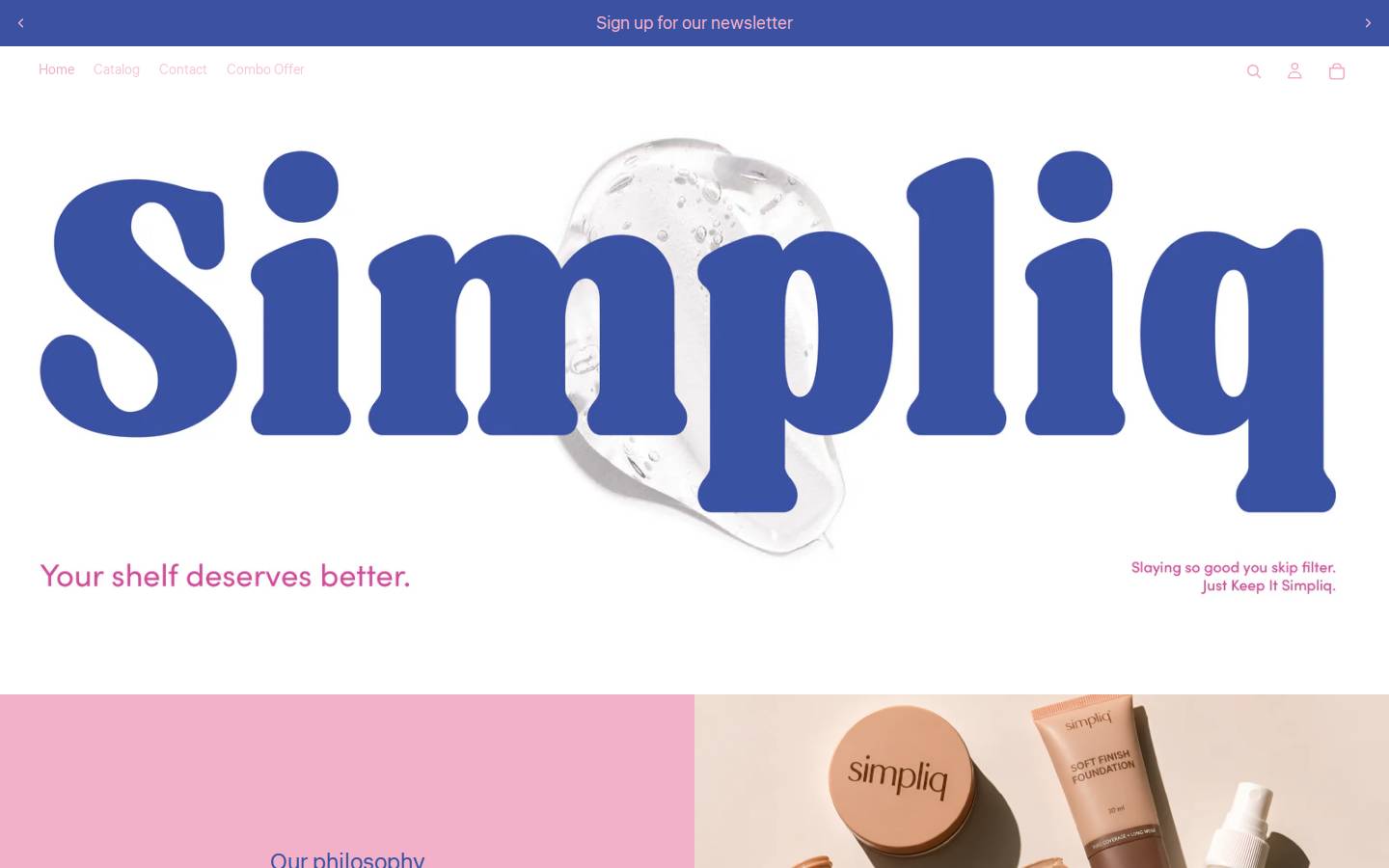 simpliqbeauty.com homepage screenshot