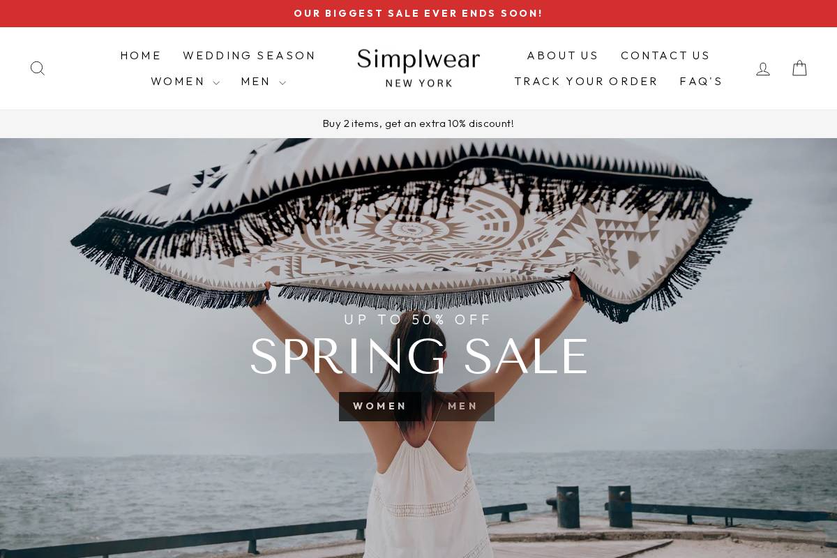Simplwear homepage screenshot