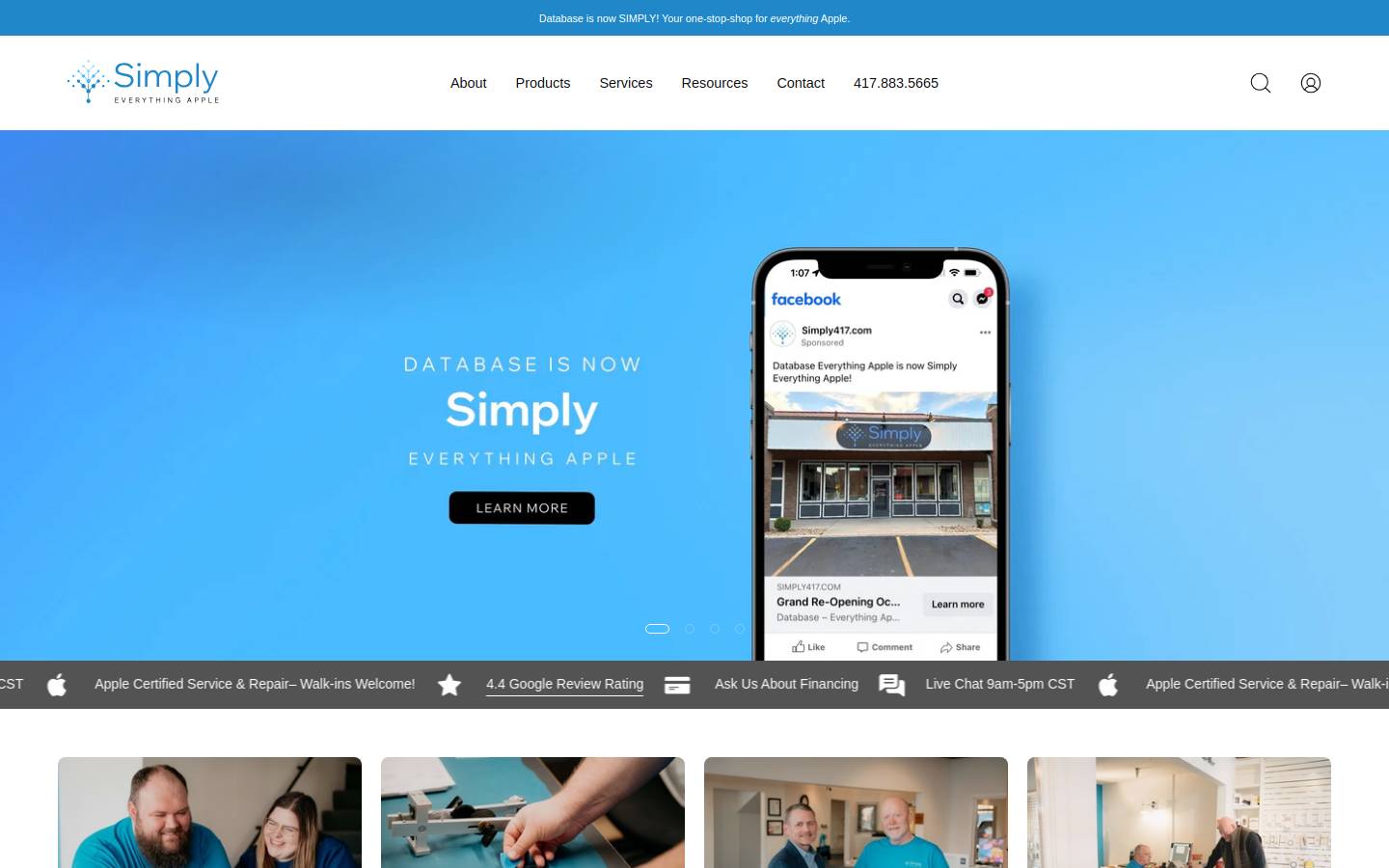 simply417.com homepage screenshot