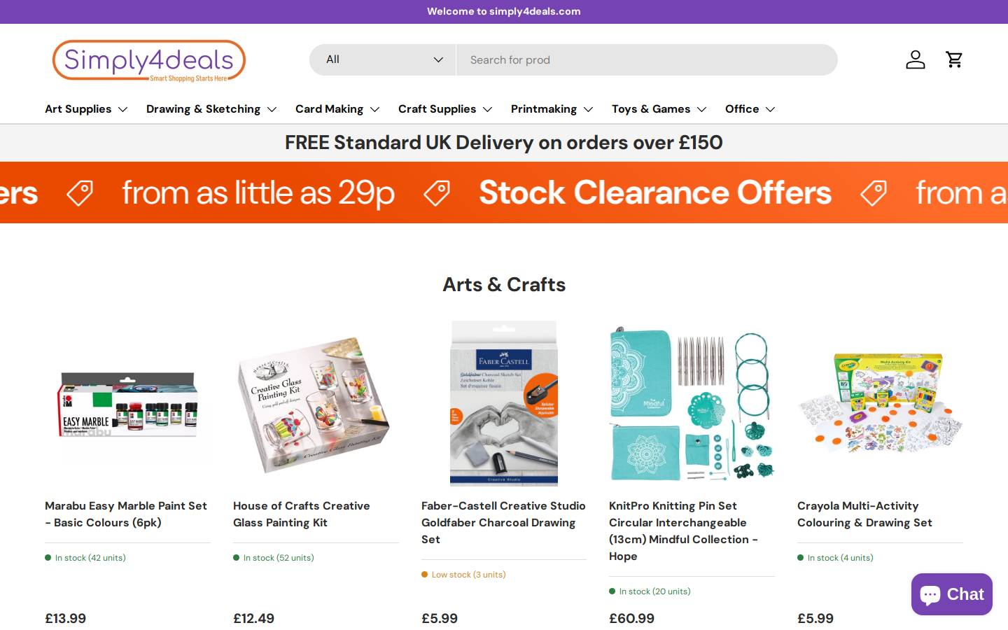 Simply4crafts homepage screenshot