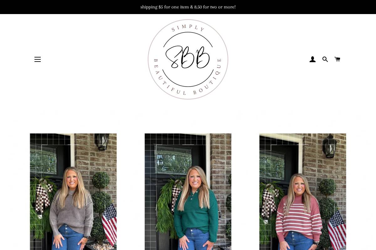simplybeautifulboutique.net homepage screenshot
