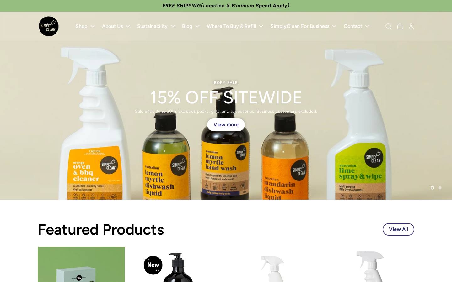 simplyclean.com.au homepage screenshot