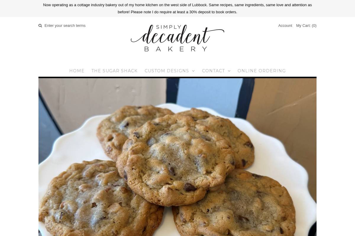 simplydecadentlbk.com homepage screenshot