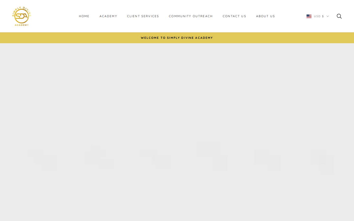 simplydivineacademy.com homepage screenshot