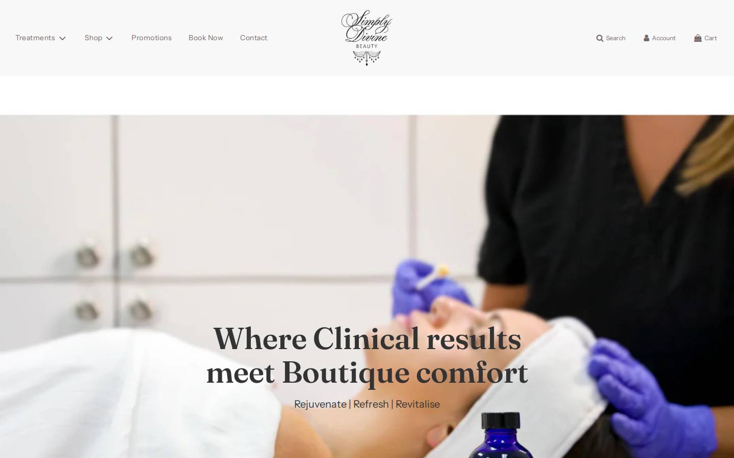 simplydivinebeauty.com.au homepage screenshot