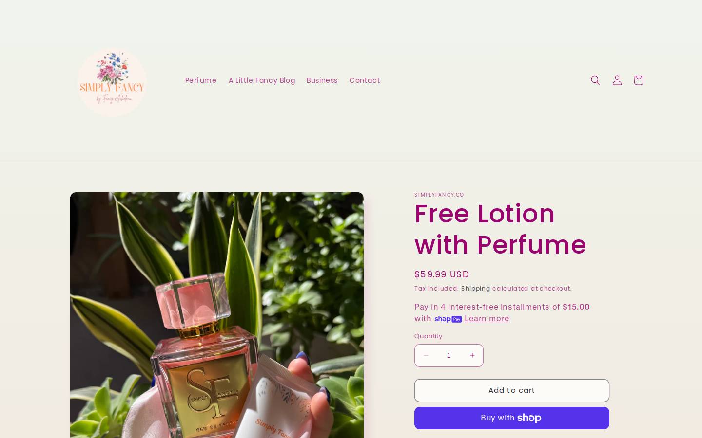 simplyfancy.co homepage screenshot