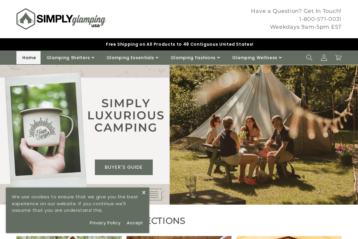 Simplyglampingusa homepage screenshot