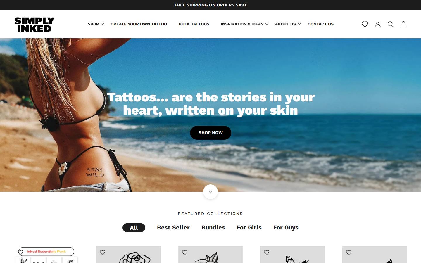 Simply Inked homepage screenshot